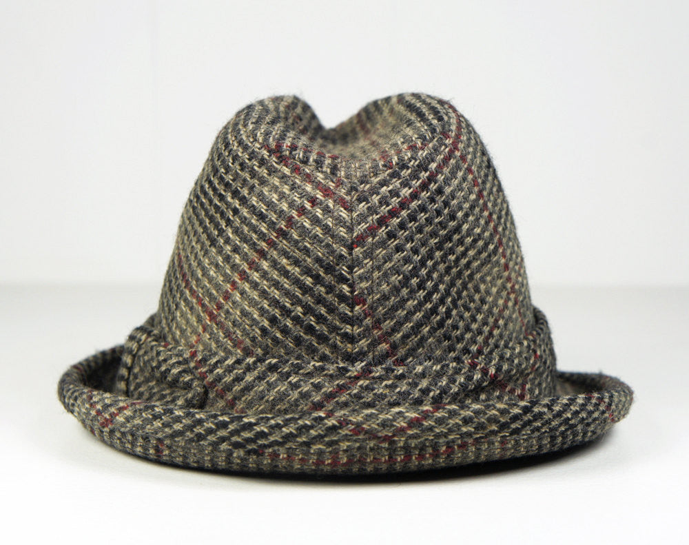 1950's Gray Tweed Wool Fedora - Size 6 7/8
