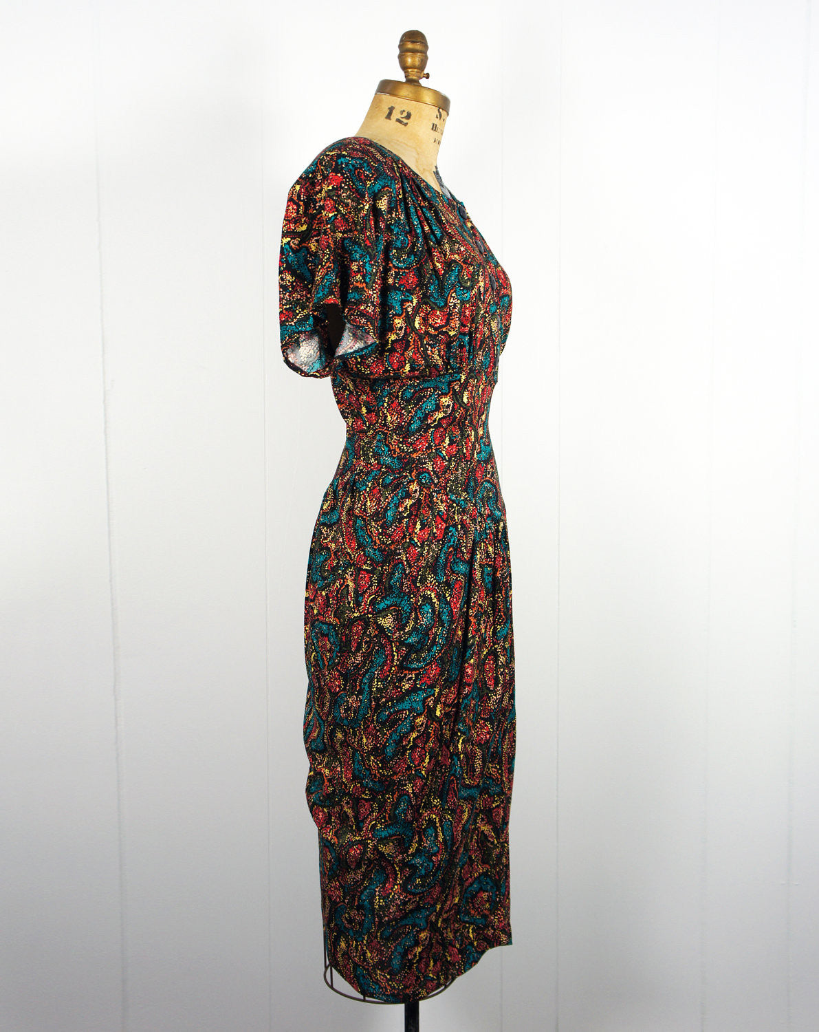 1980's Confetti Wiggle Dress - Size L