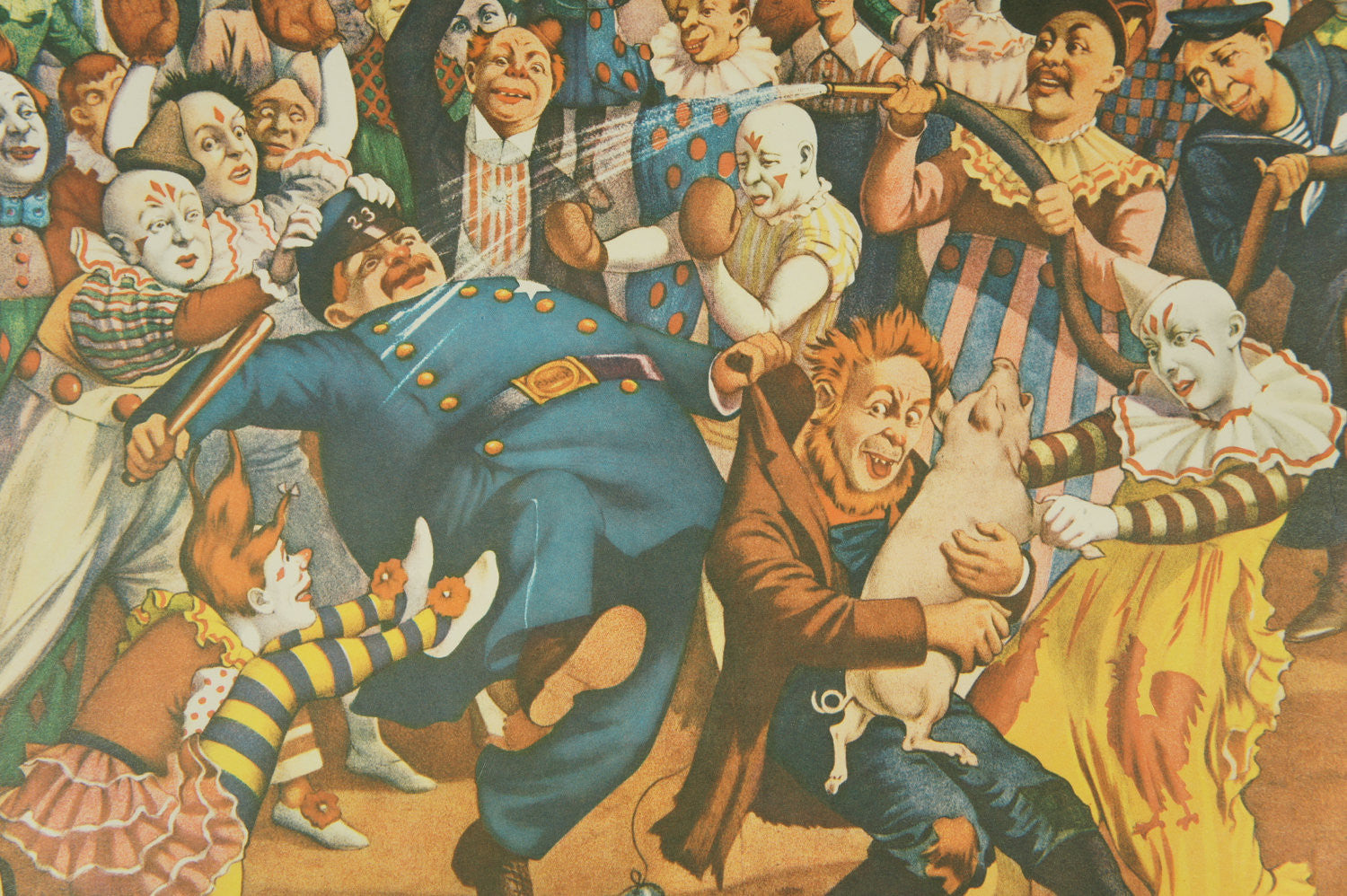 1960's Barnum & Bailey Circus Print - Army of 50 Clowns