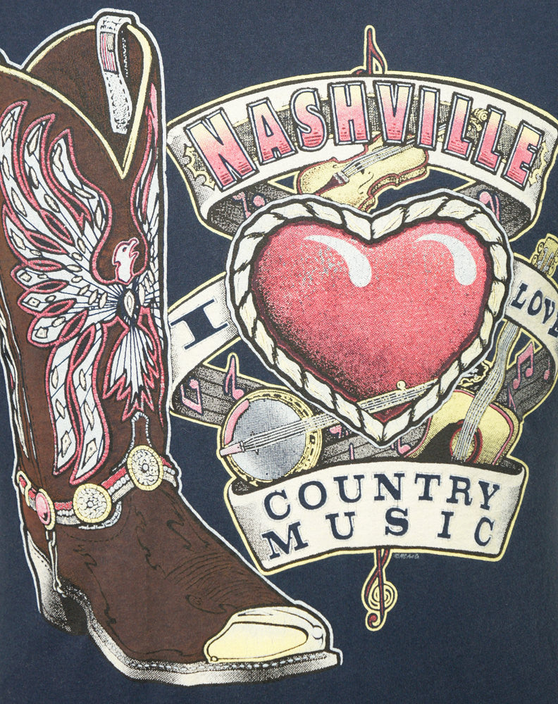 1980's Nashville T-Shirt - I Love Country Music, Size M