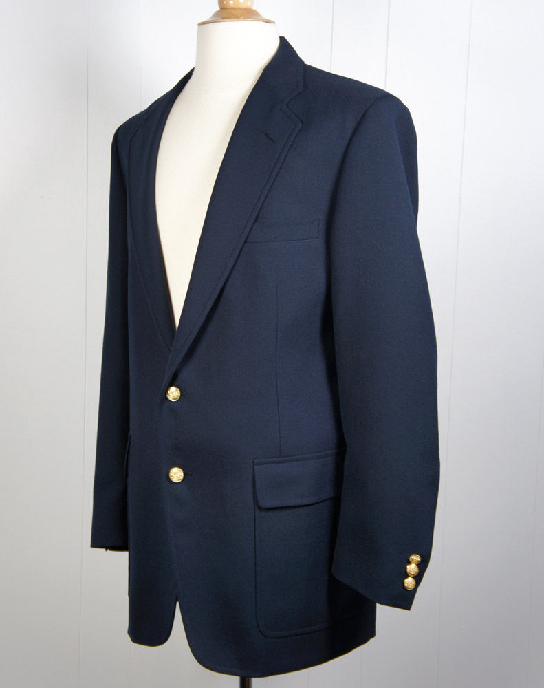 1970's Navy Blue Blazer, Size L