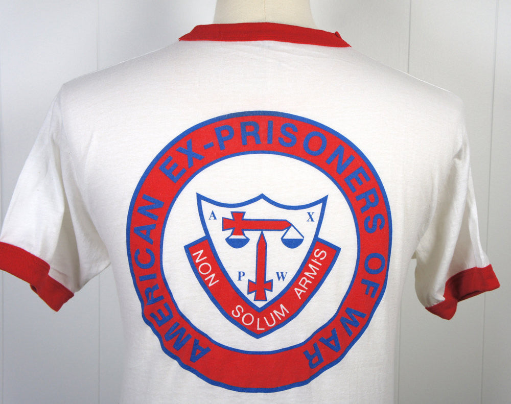 1980's American Ex POW - MIA Ringer T-Shirt - Size L