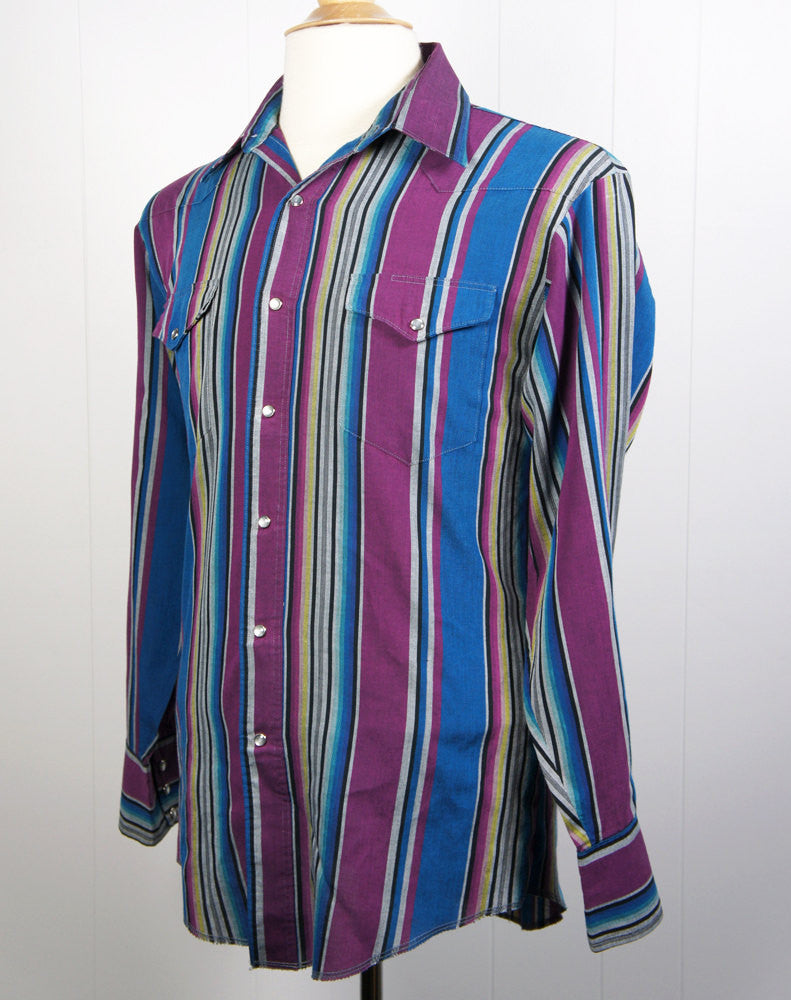 Multicolor Wrangler Western Pearl Snap Shirt - Size M