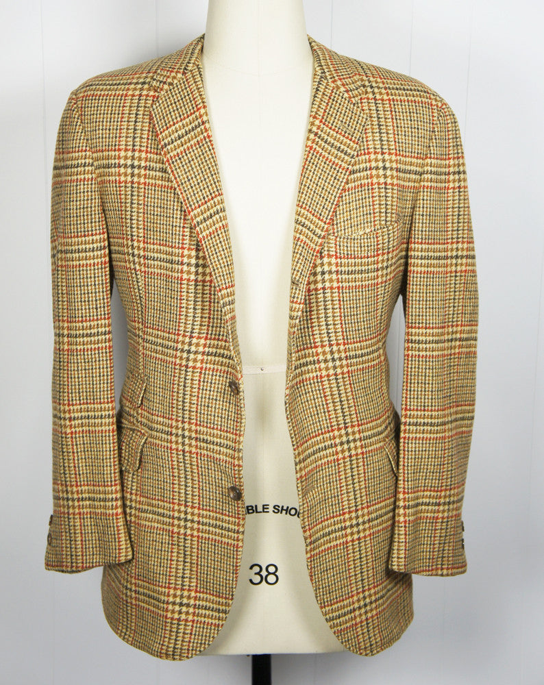 1960's Brown & Burnt Orange Tweed Blazer, Size L