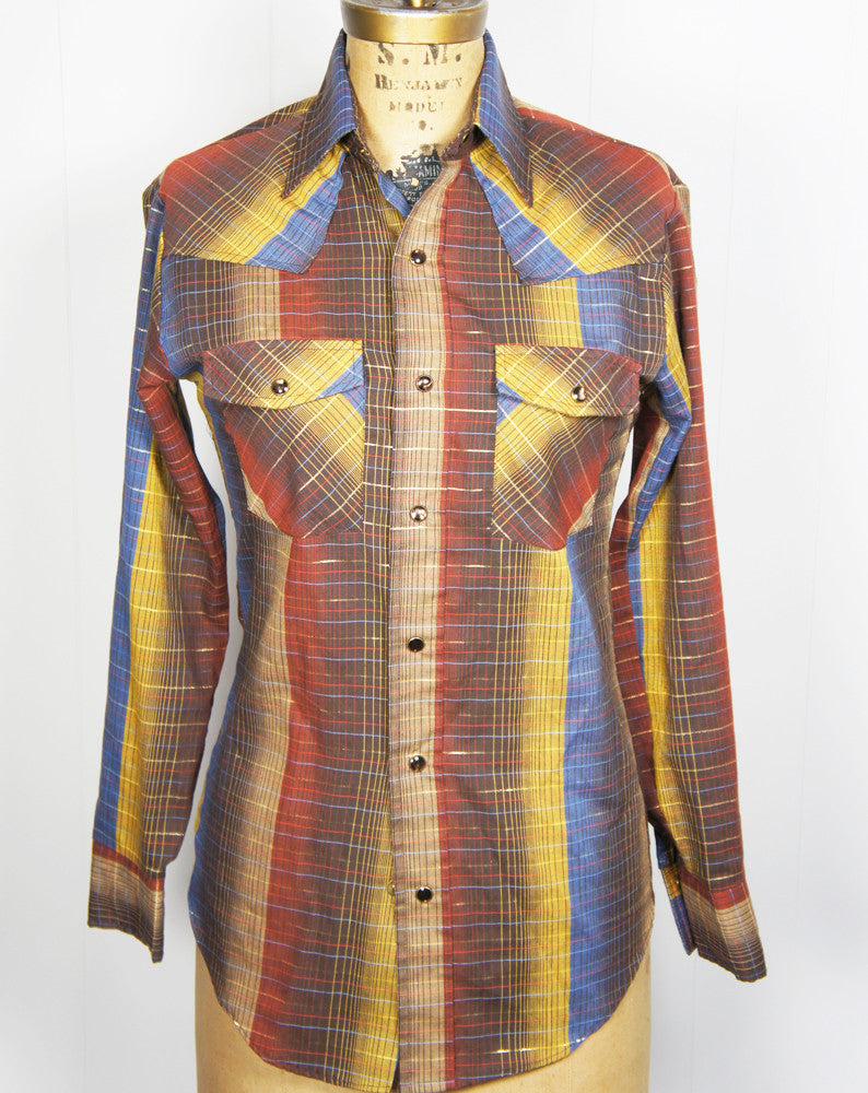 1970's Multicolor Western w/ Gold Stripes - Size XS