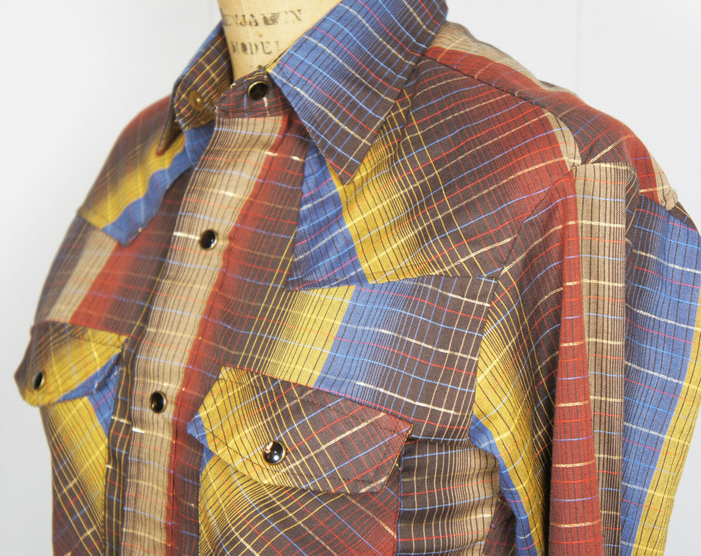 1970's Multicolor Western w/ Gold Stripes - Size XS
