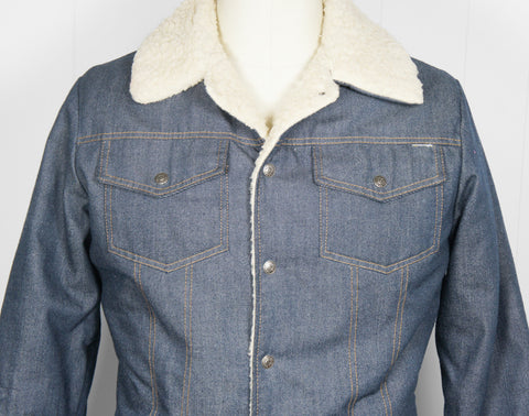 1970's Sherpa Lined Denim Winter Jacket - Size M