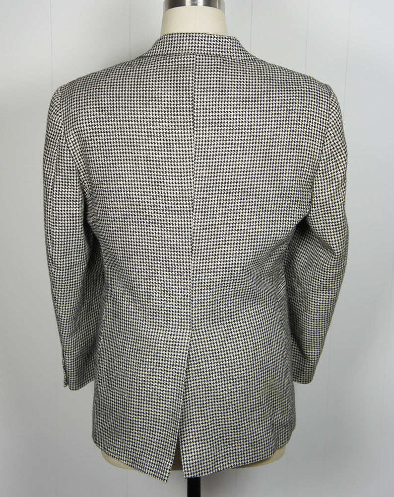 1980's Black & White Houndstooth Blazer, Size L