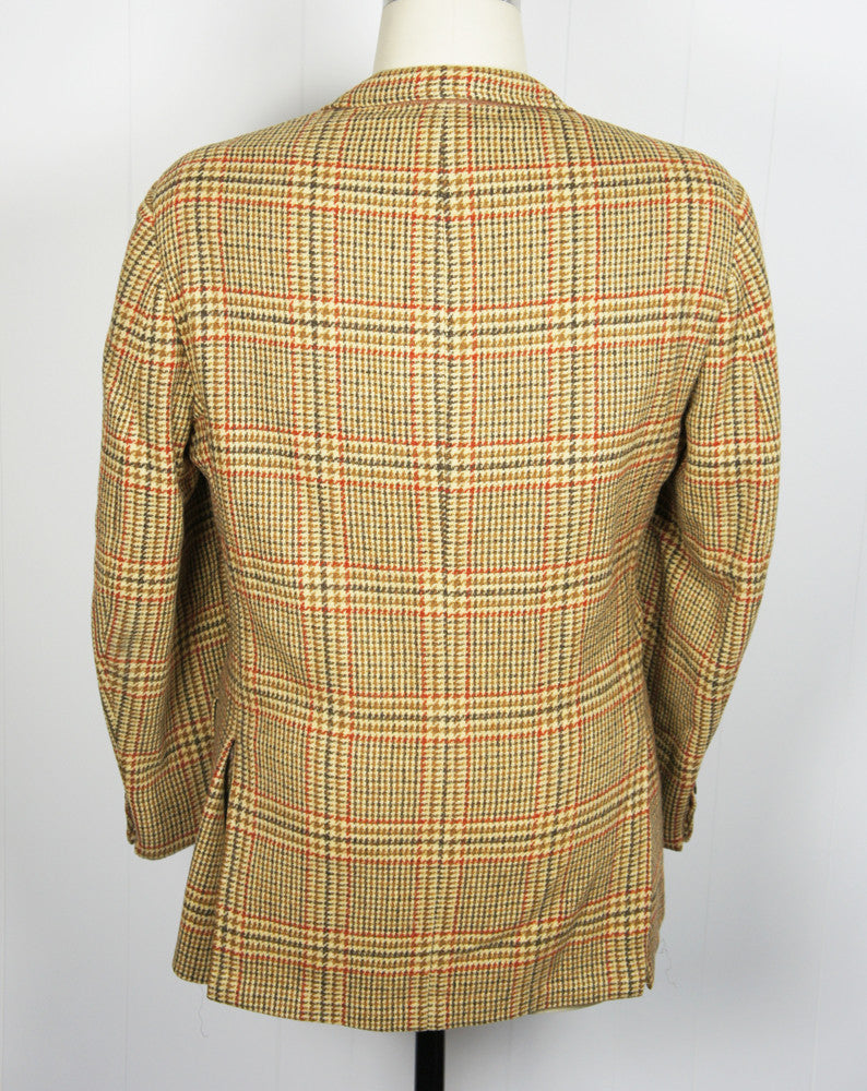 1960's Brown & Burnt Orange Tweed Blazer, Size L