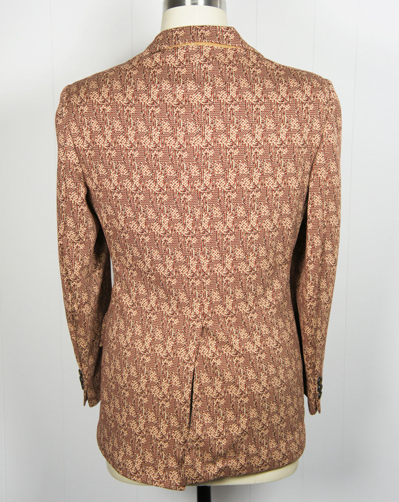 1960's Brown & Burnt Orange "The Traveller" Knit Blazer, Size M