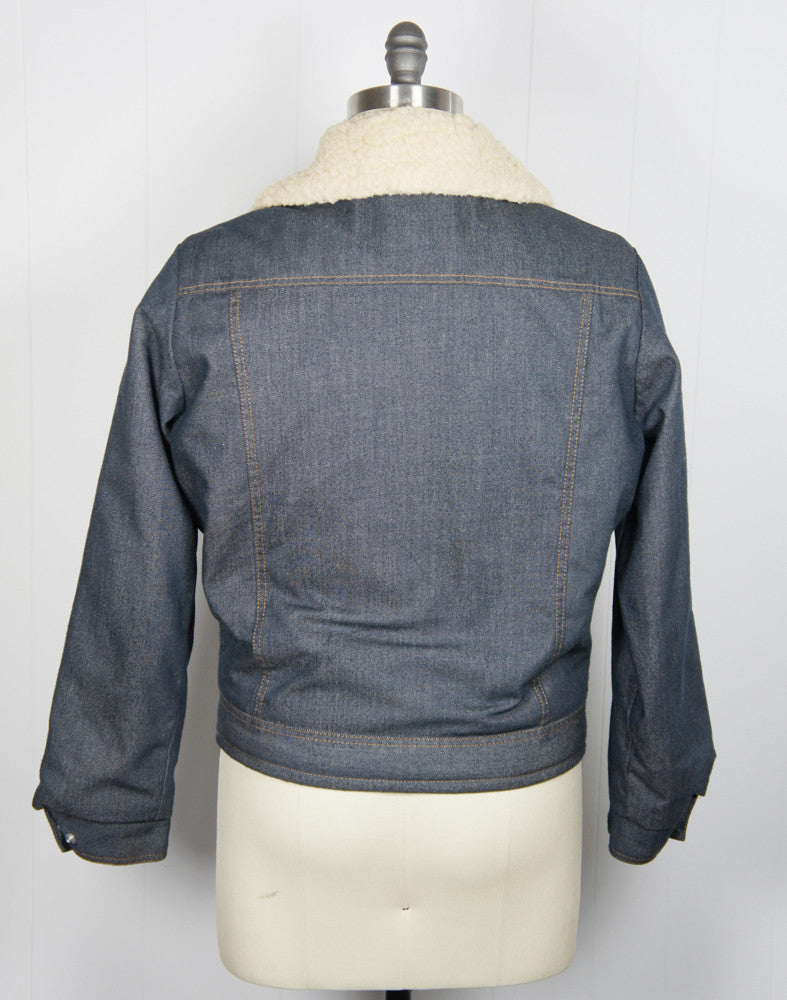 1970's Sherpa Lined Denim Winter Jacket - Size M