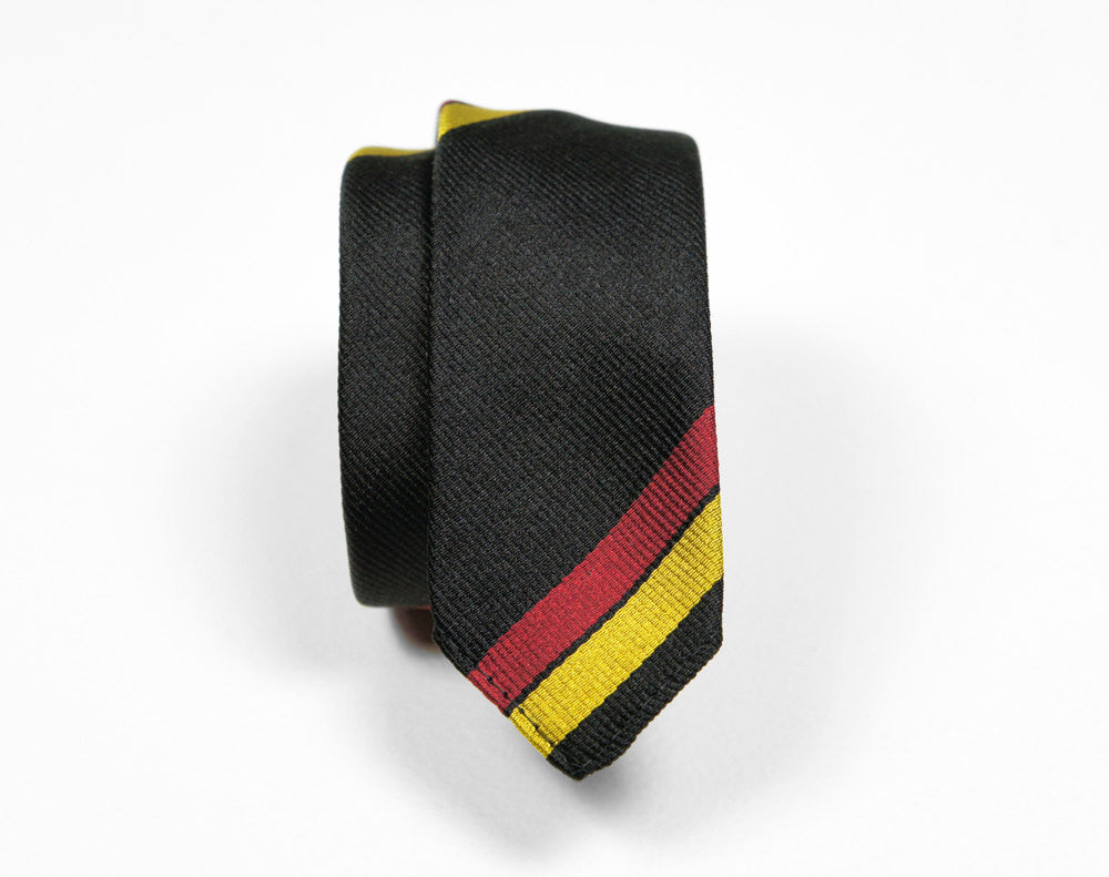 1960's Black, Red & Gold Skinny Necktie