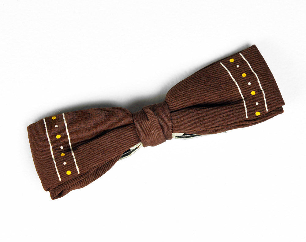 1950's Brown, Yellow & White Spotted Bow Tie