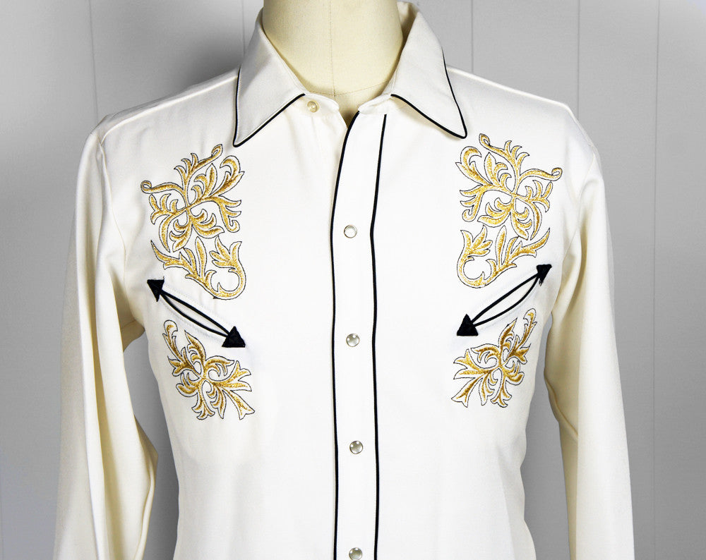 1970's H Bar C El Dorado Western Pearl Snap Shirt w/ Embroidery - Size XL