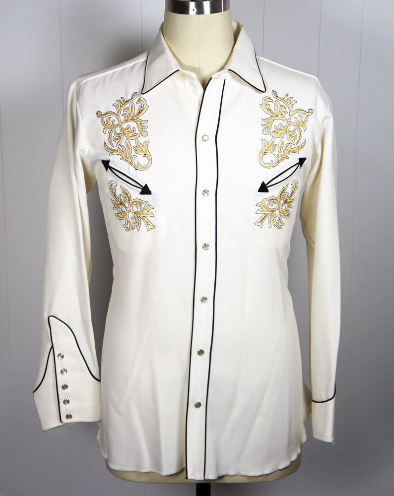 1970's H Bar C El Dorado Western Pearl Snap Shirt w/ Embroidery - Size XL