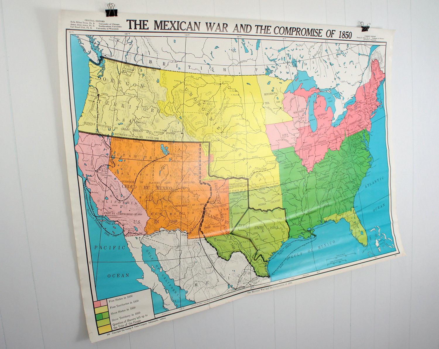 U.S. History Wall Map - Mexican War & Compromise of 1850