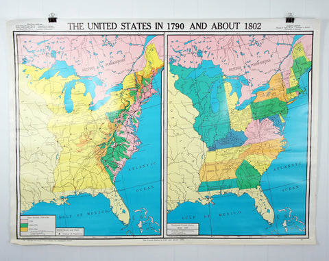 U.S. History Wall Map - The U.S. In 1790 & About 1802