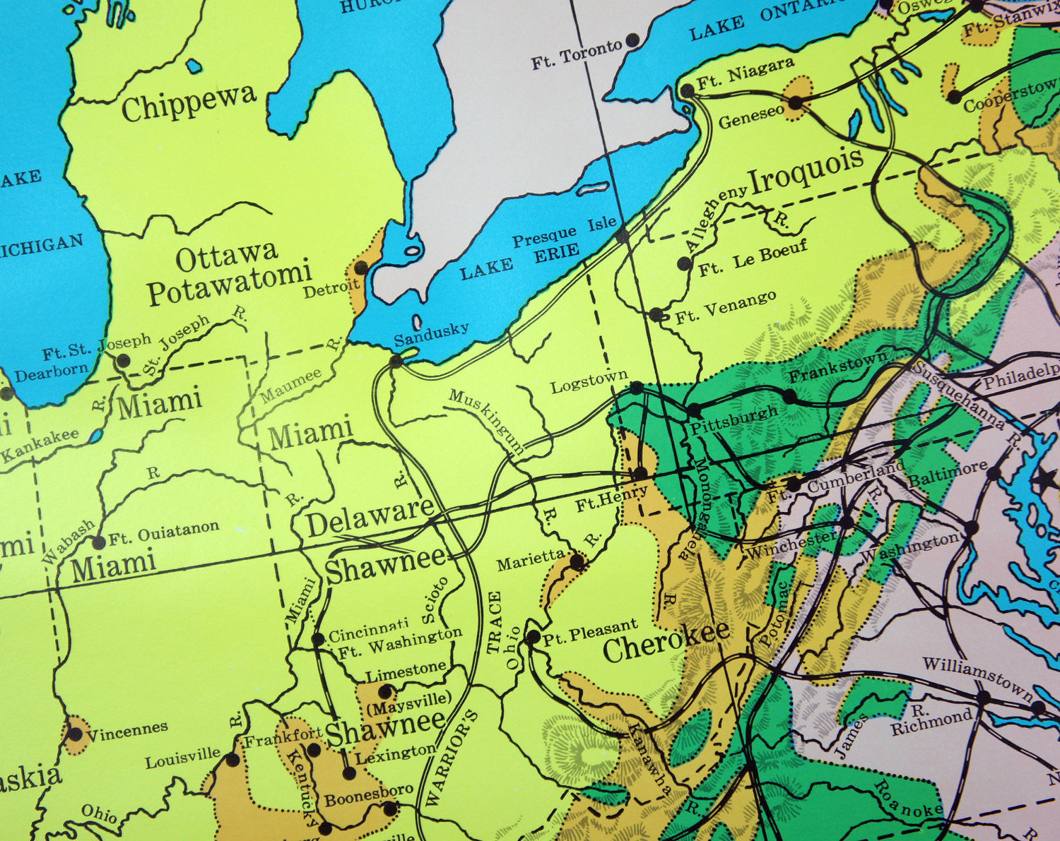 U.S. History Wall Map - The U.S. In 1790 & About 1802