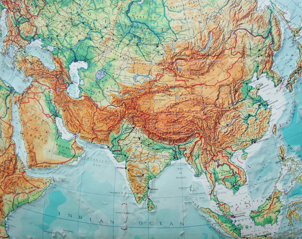 1960's Eurasia Pull Down Classroom Map