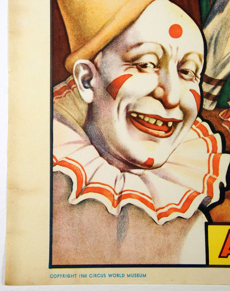 1960's Barnum & Bailey Circus Print - Army of 50 Clowns