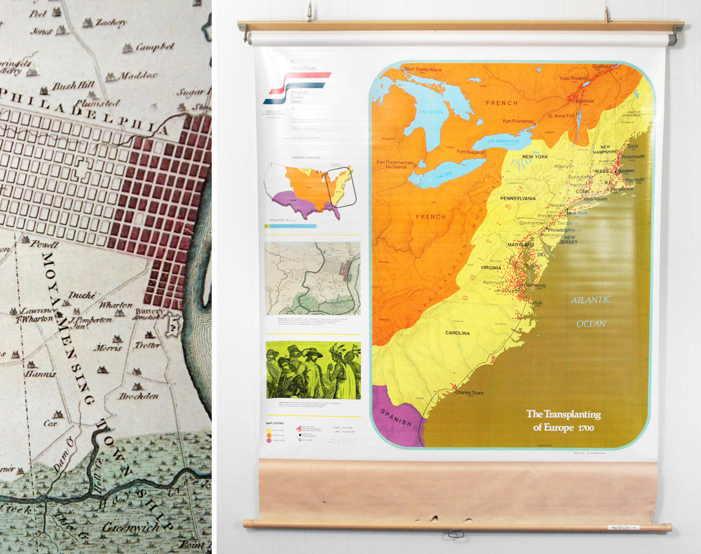 1980's Pull Down Classroom Map - The Transplanting of Europe