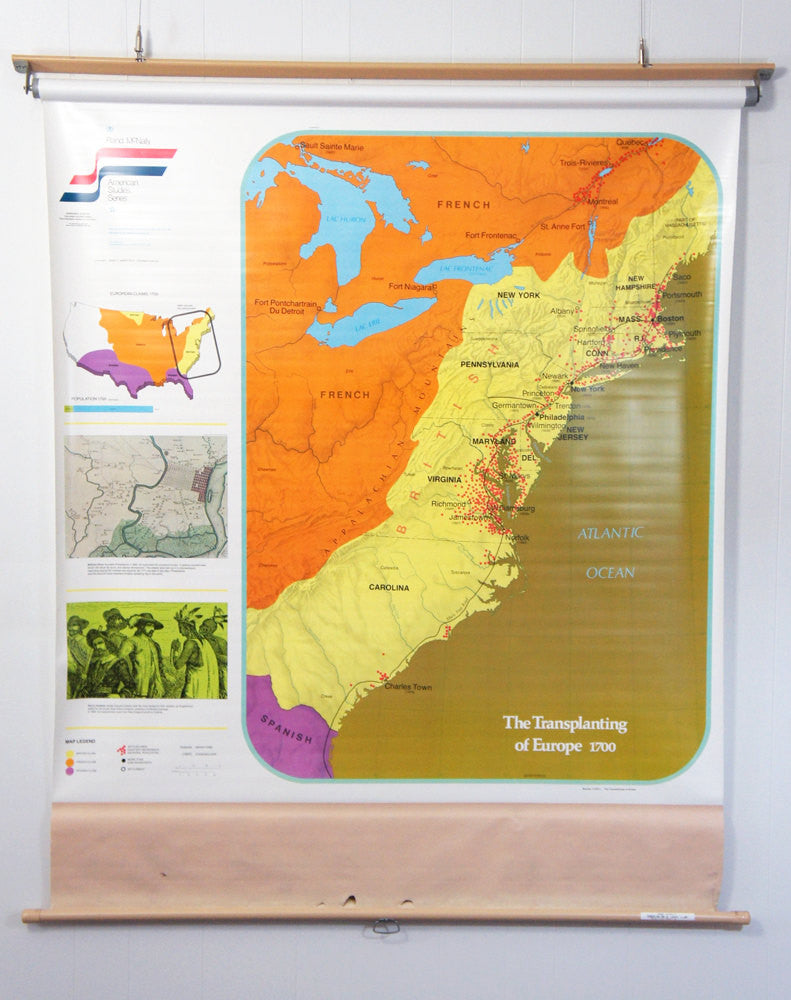 1980's Pull Down Classroom Map - The Transplanting of Europe