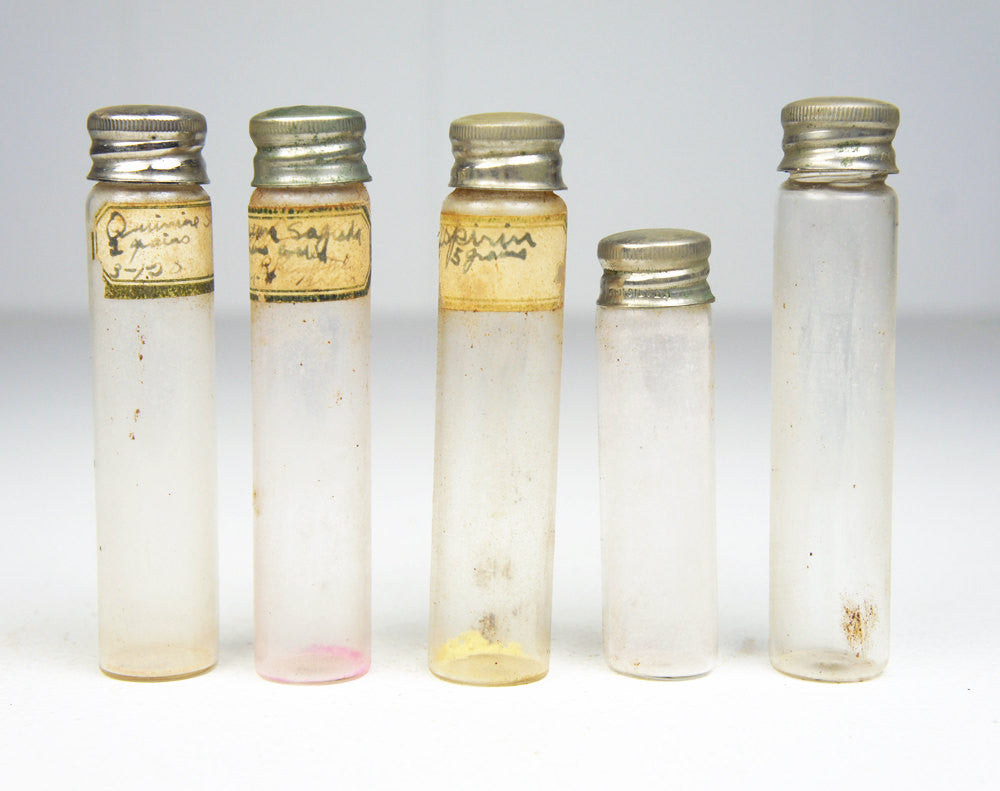 1800's Physician's Medical Travel Pouch w/ Apothecary Vials