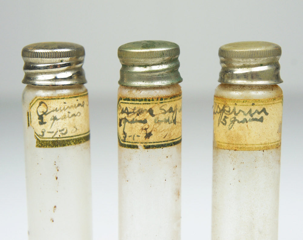 1800's Physician's Medical Travel Pouch w/ Apothecary Vials