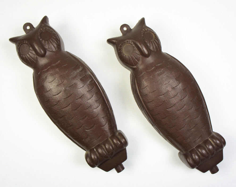 1950's Plastic Owl Decoys - Set of Two