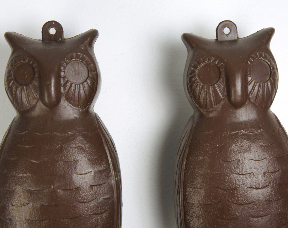 1950's Plastic Owl Decoys - Set of Two