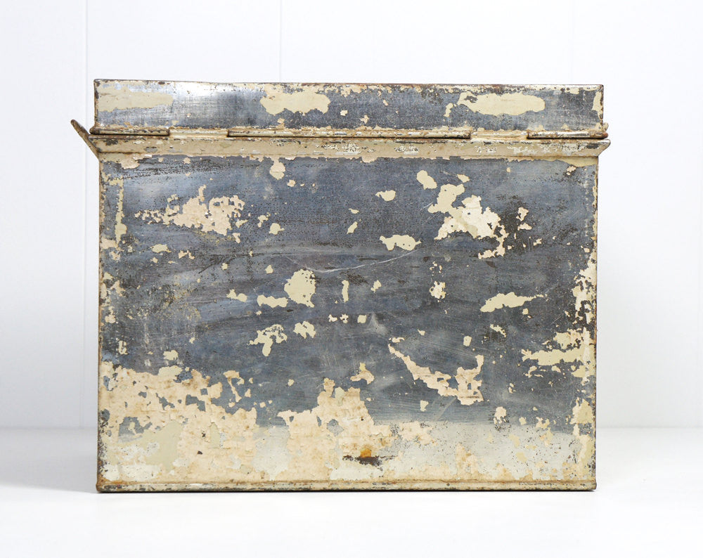 1920's Chippy White Metal Kreamer Bread Box