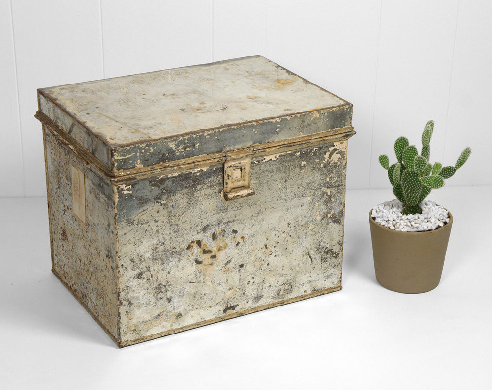 1920's Chippy White Metal Kreamer Bread Box
