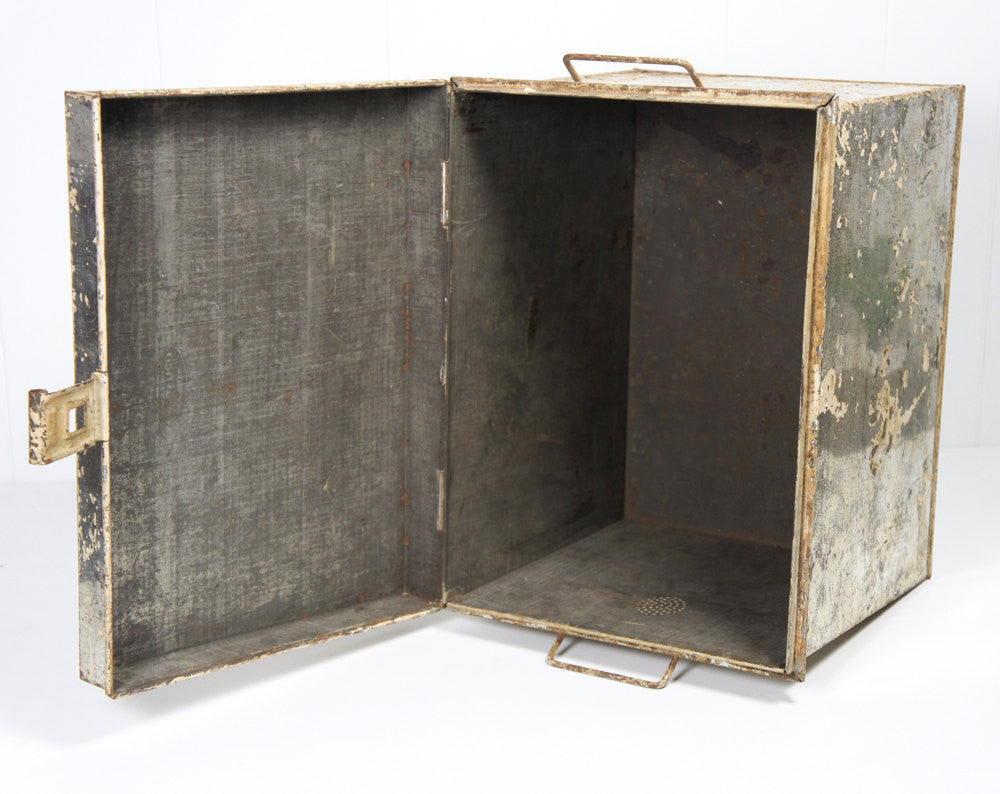 1920's Chippy White Metal Kreamer Bread Box