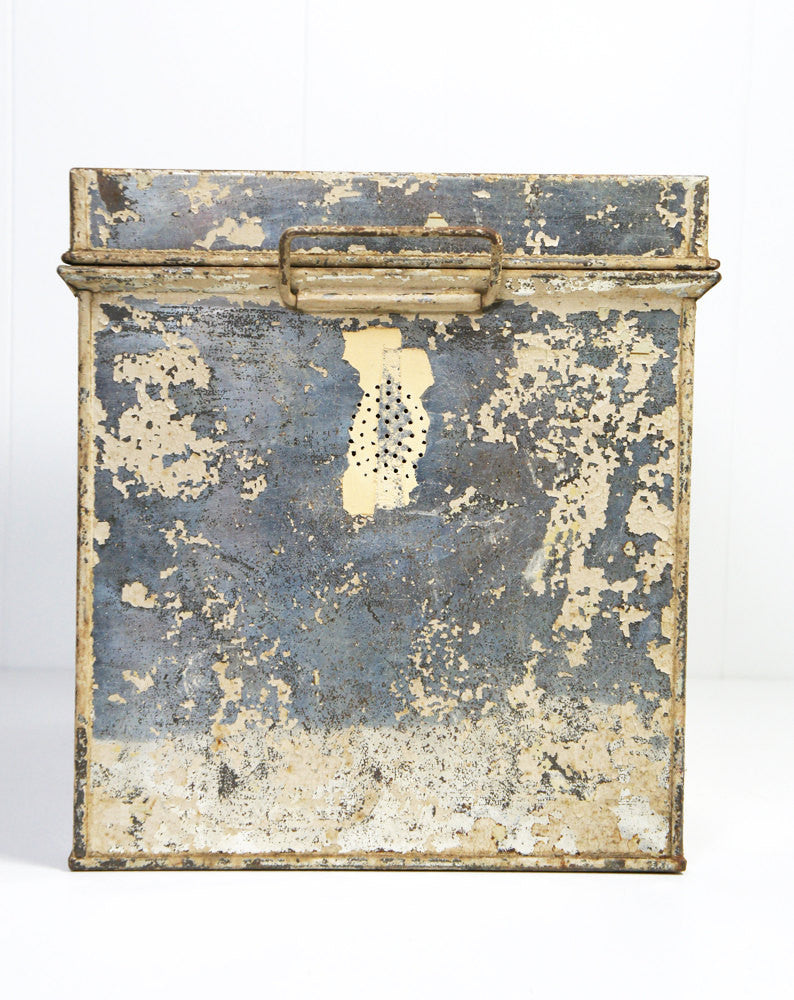 1920's Chippy White Metal Kreamer Bread Box