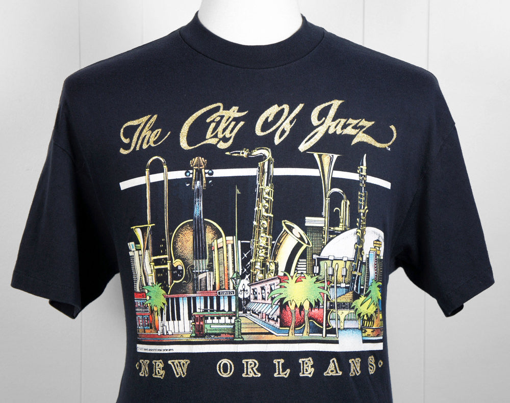 1980's New Orleans T-Shirt - The City of Jazz, Size L