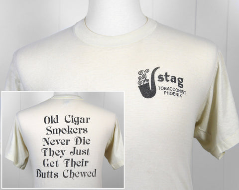 1970's Stag Tobbaconist T-Shirt - Phoenix, AZ, Size M