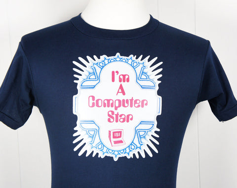 1980's I'm A Computer Star T-Shirt - Size S