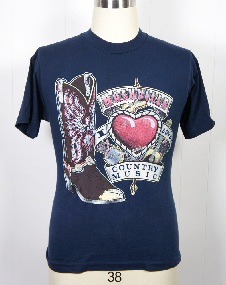 1980's Nashville T-Shirt - I Love Country Music, Size M