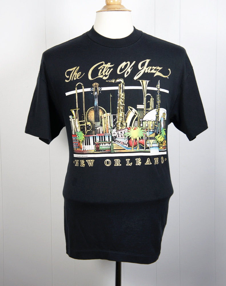 1980's New Orleans T-Shirt - The City of Jazz, Size L