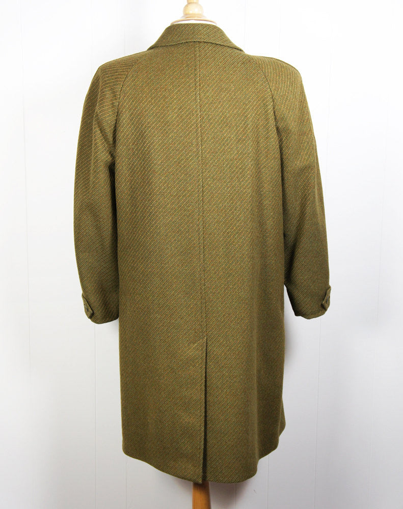 1950's Olive Green Wool Trench Coat - Size L