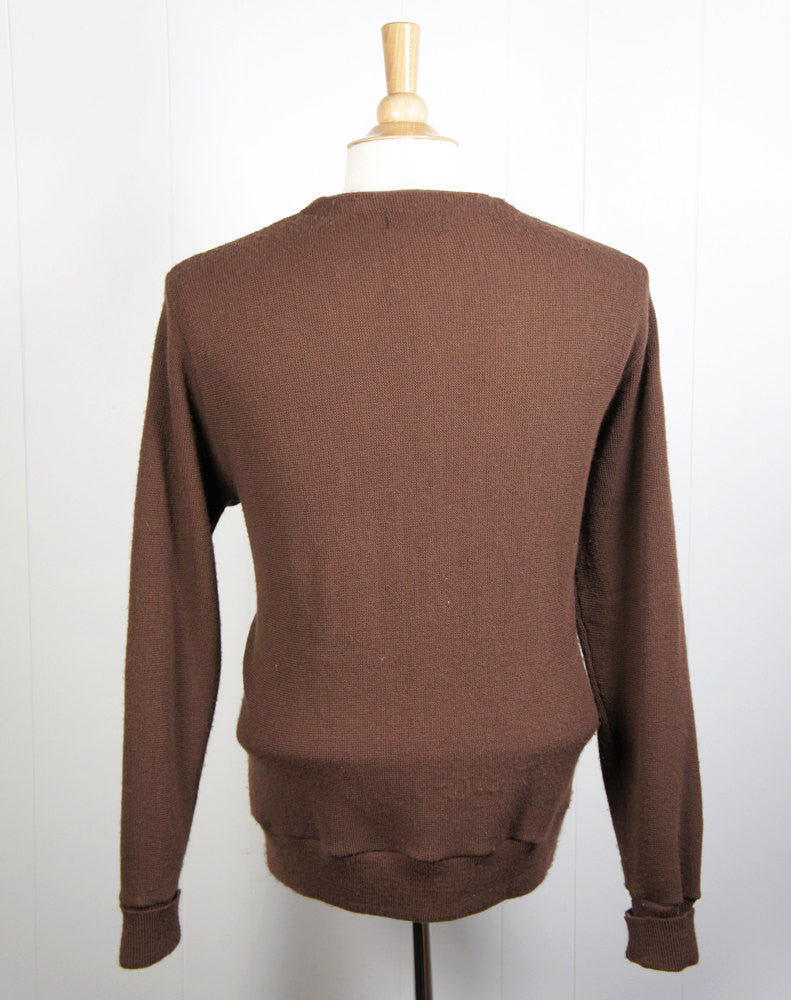1970's Brown IZOD Cardigan Sweater, Size M