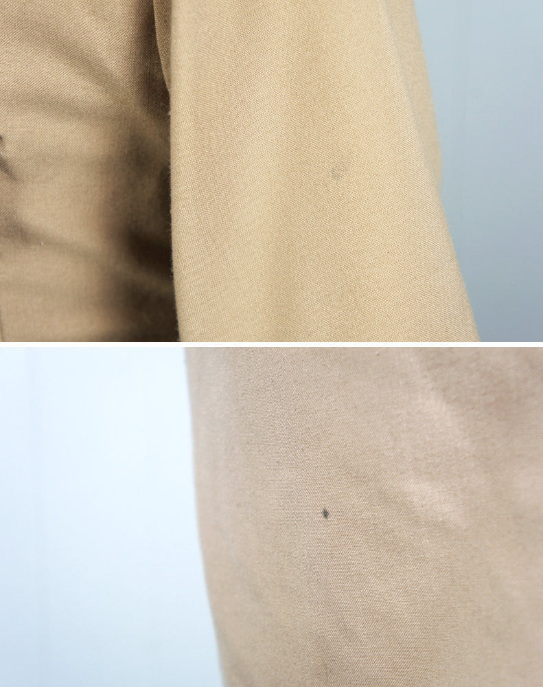 1960's Tan Button Up Work Shirt - Short Sleeve, Size L