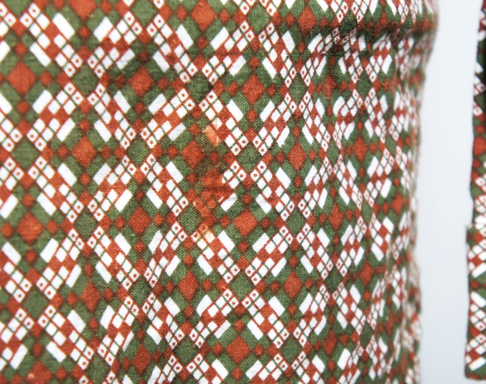 1980's Brown Abstract Button Up Shirt - Size M